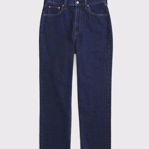 Abercrombie Jean Ankle Straight Ulta High Rise, Dark Rinse Size 29 Curve Love